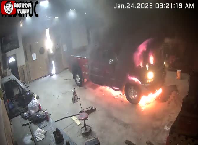 Video :How did he cause his truck to burn so quickly